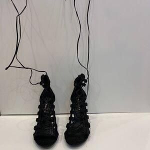 Wild Diva - Lace-up Braided Leather Heels​​